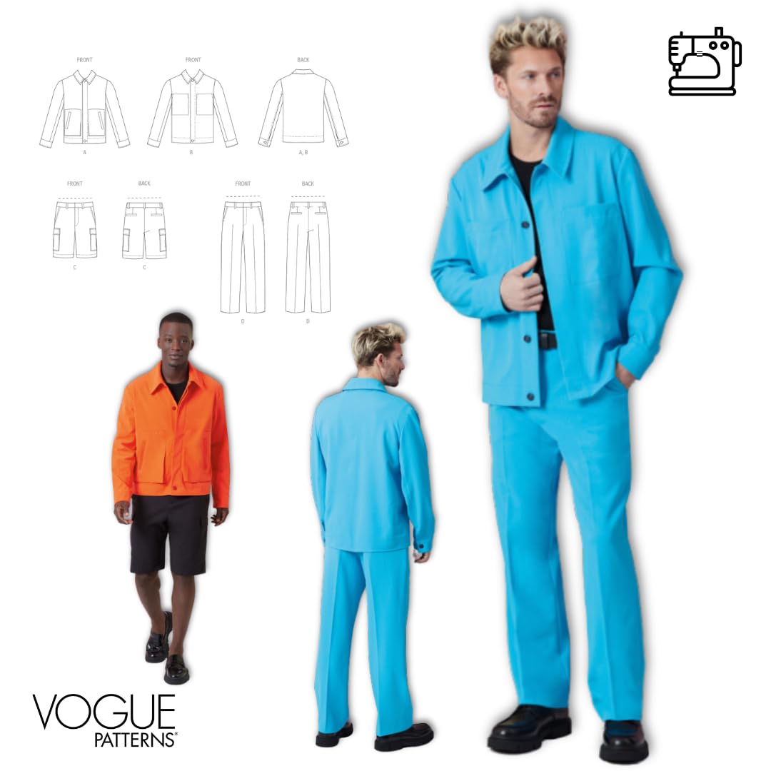 Vestes et pantalons Vogue V2022AA pour homme en tailles 34 à 42 sur mesure