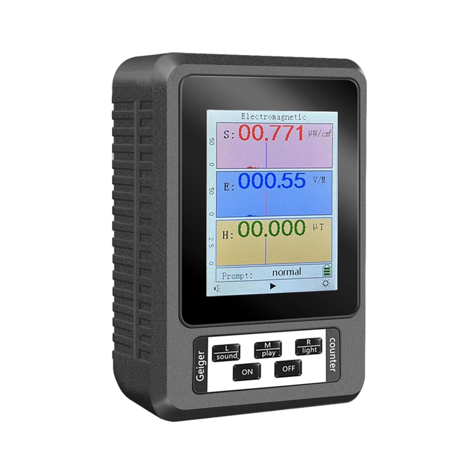 Zbiianxer Black Electromagnetic Waving Meter With Three Parameters Detection Capability For Power Density Electric Field Testing Electromagnetic Field Meter