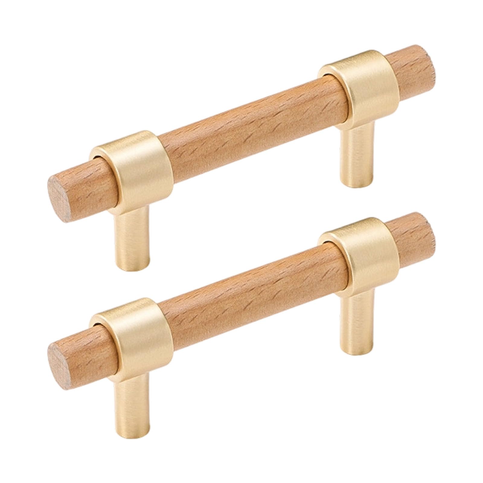 Nvoqilin 64Mm 1Pair Wooden Cabinet Knob Drawer Pulls Simple Furniture Decorative Handle For Dresser Kitchen Cupboard Door Enduring Pull Handle