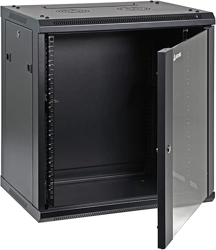 Miniatura 9 de AEONS Gabinete de servidor de red de montaje en pared profesional 6U Rack de red de servidores de 19 pulgadas 16 pulgadas negro profundo