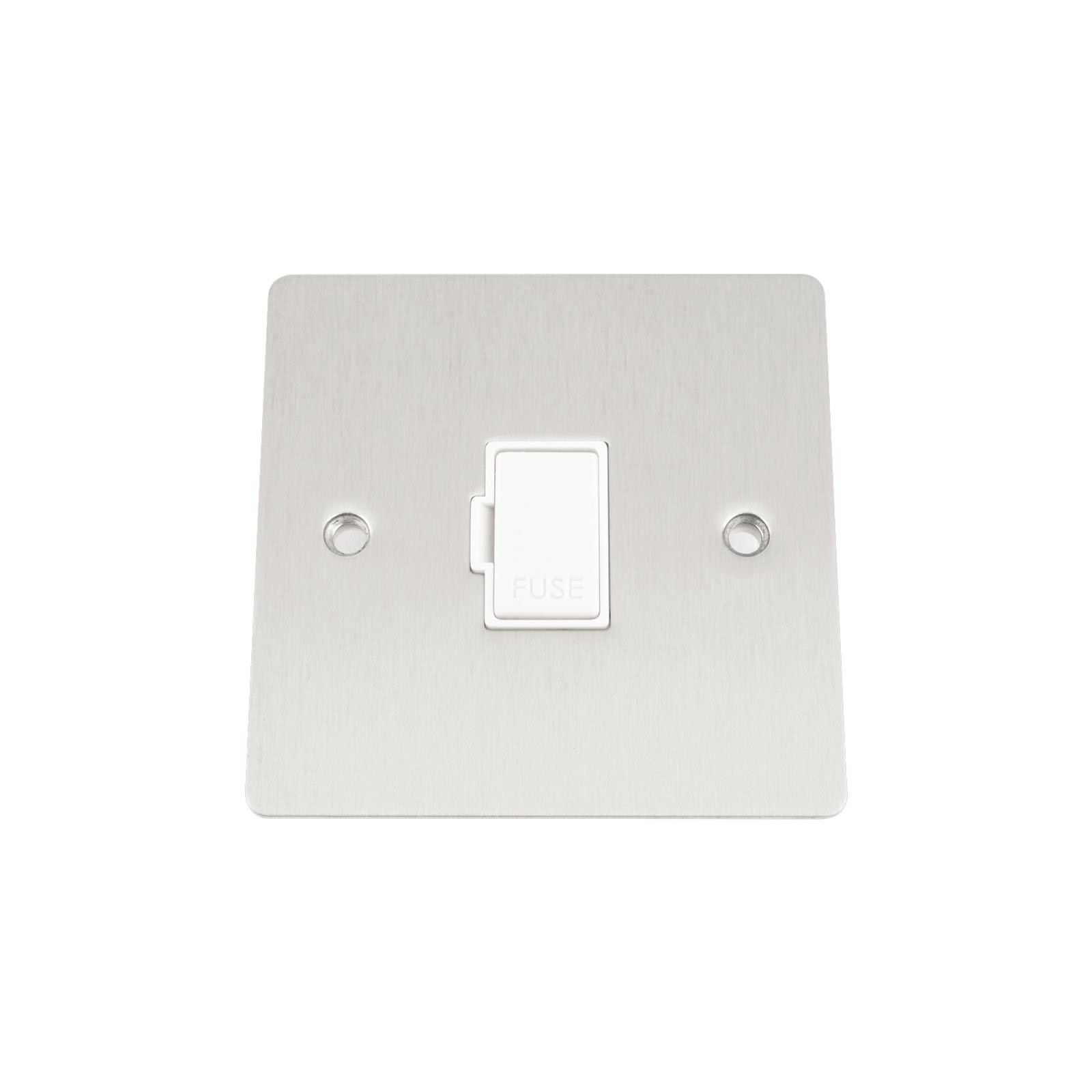 A5 Products White Unswitched Fused Spur 13 Amp - Satin Matt Chrome Flat - Insert
