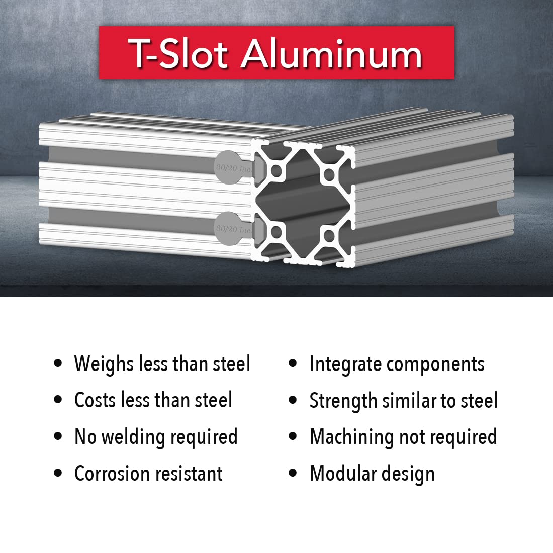 8020, 2020, 10 Series 2 Inch x 2 Inch T-Slotted Aluminum Extrusion DIY Extruded 80/20 Linear Slot Bar Rail (89" Long, Black Anodize)