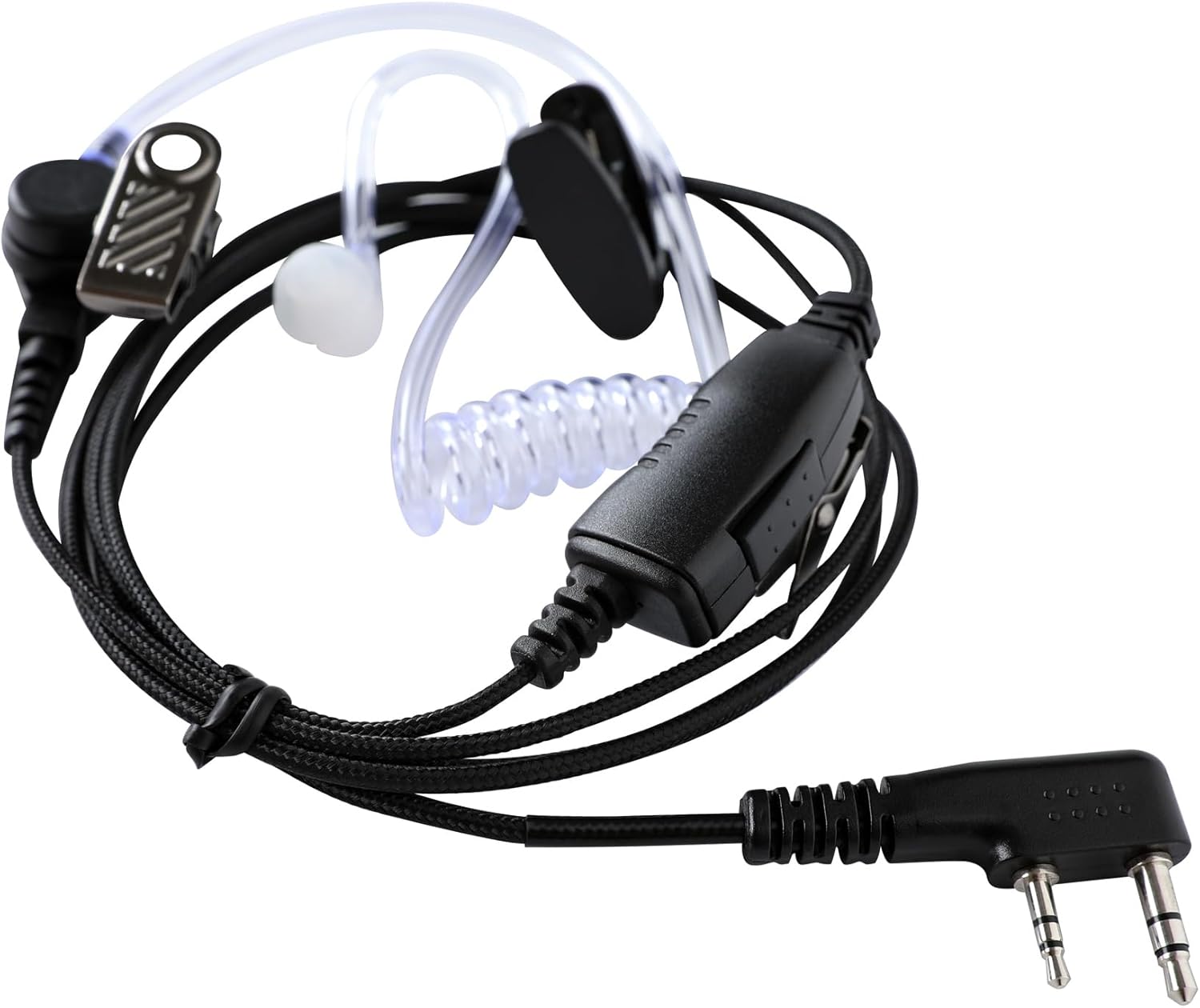 Walkie Talkie Earpiece with Mic Nylon Braided Design Air Acoustic Tube 2 Way Radio Earphones with Cord for Kenwood Baofeng and Retevis (10 Pack)