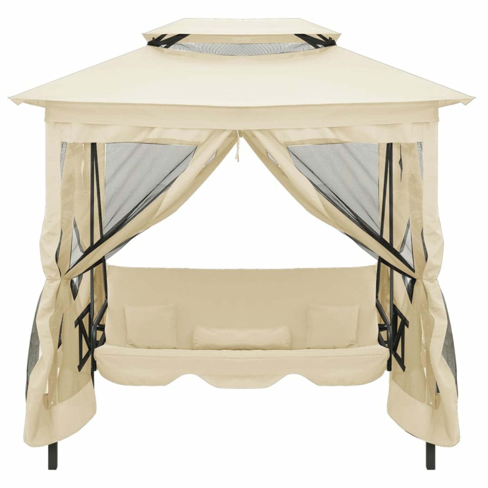 Banco Columpio cenador Blanco Crema, Columpio Jardin Exterior, Balancin Jardin Exterior, Muebles Jardin Exterior, Balancin Balcon - 43239