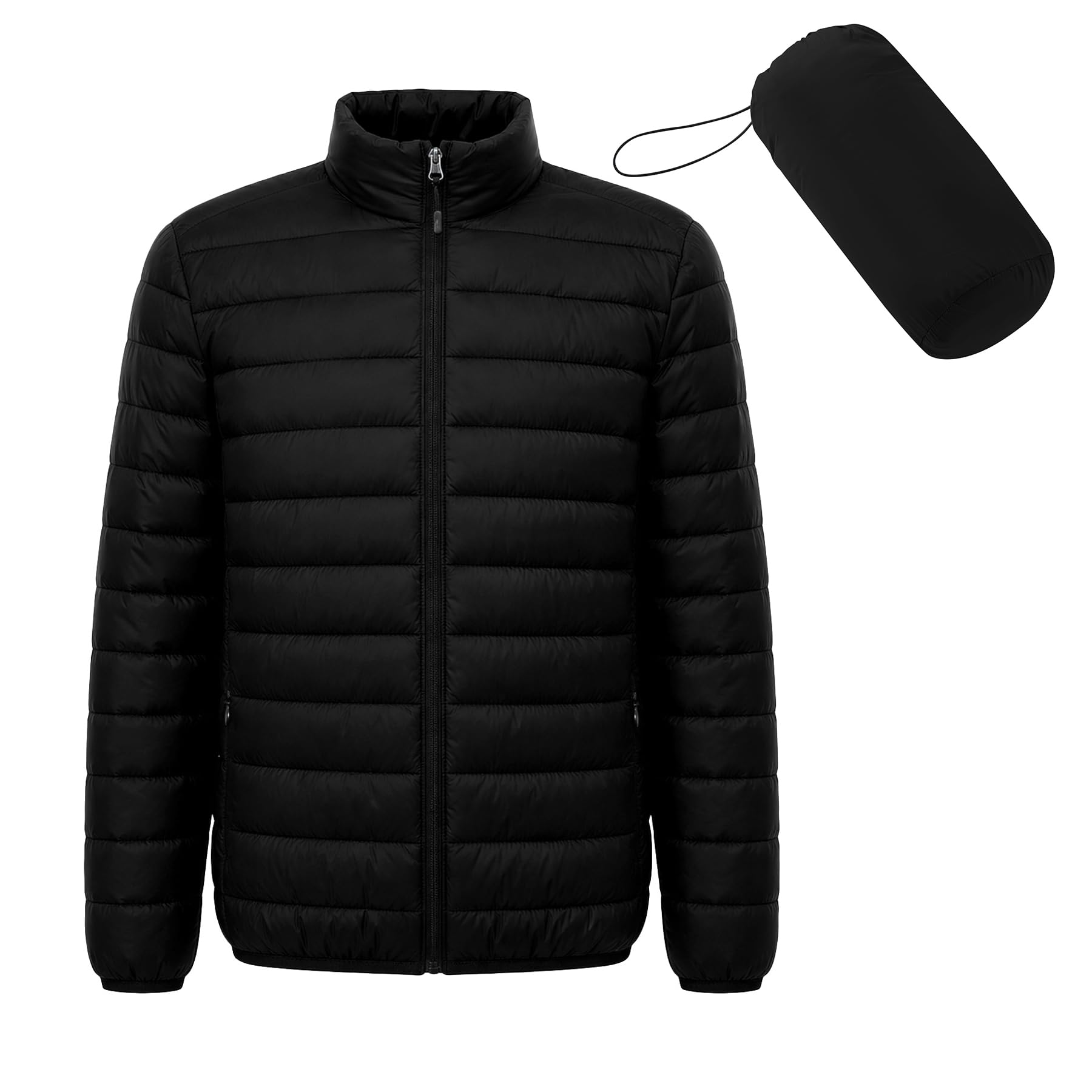 Allthemen Veste Matelassée Homme Doudoune Legere Chaud Blouson Outdoor Coat | Col Montant,550g,Imperméable Coupe-Vent,Manches Longues,Zippé Parka Chaud,Avec 4 Poches,Pliable Pour Loisirs Randonnée Voyage