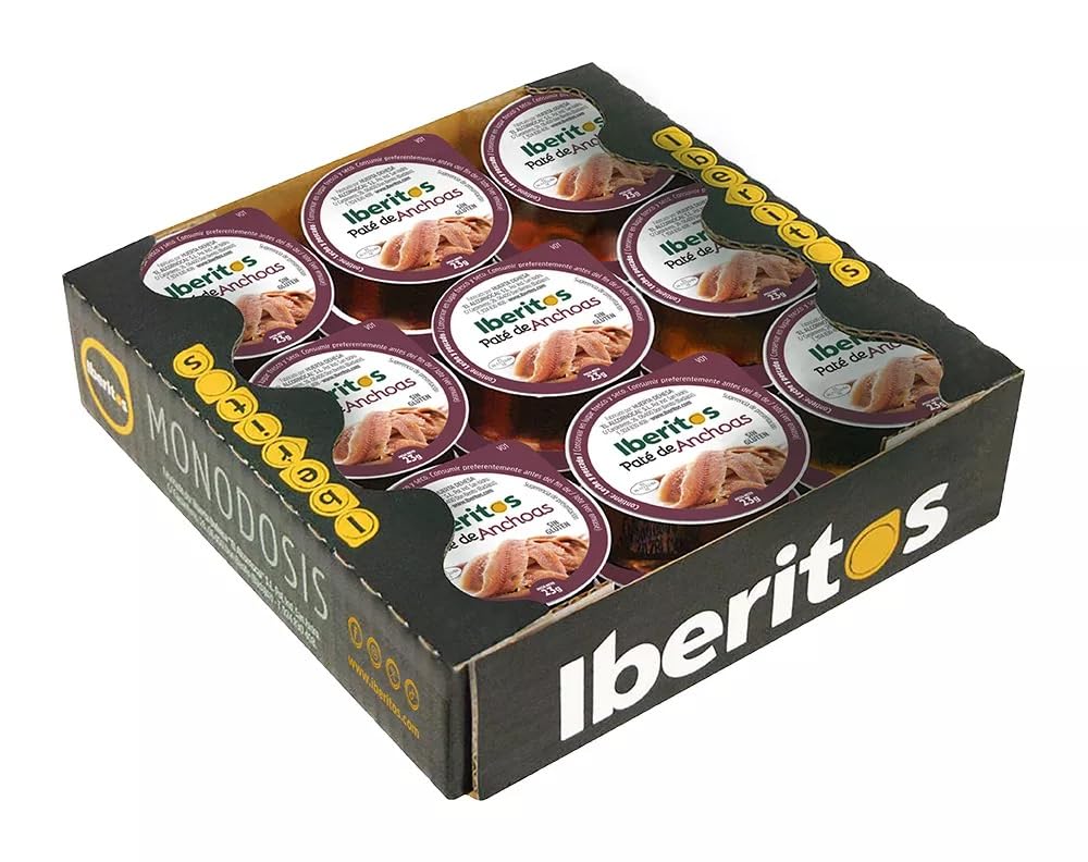 Paté de Anchoas Iberitos Sin Gluten Monodosis 23 g x 18 Uds Envasado en Aluminio
