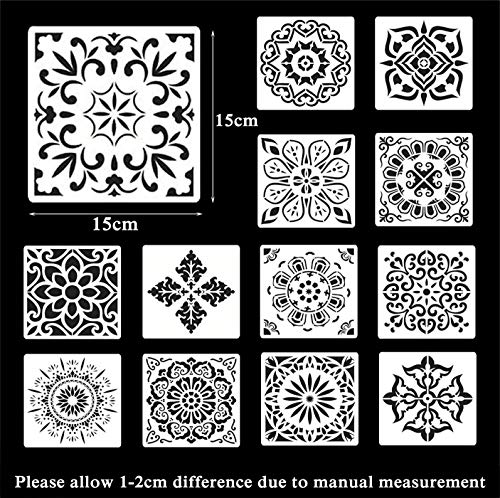 Mandala Stencil, 16 Pezzi Stencil per Pittura