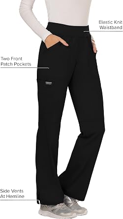 Cherokee Women Scrub Pant with Straight Leg Pull-on Pant Medical Bottom with 4 Pocket & 2-Way Stretch Fabric - WW110 | 2-way Stretch Fabric, Pull-on Medical Bottom, Comfort Waistband, Knit Waist, Easy Care, Built For Healthcare Professionals