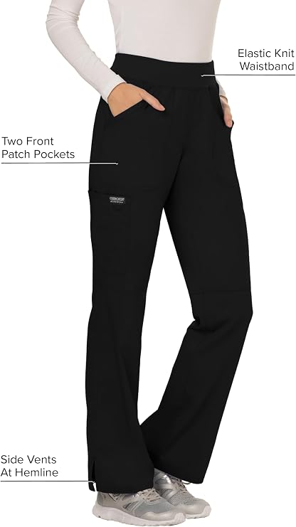Cherokee Women Scrub Pant with Straight Leg Pull-on Pant Medical Bottom with 4 Pocket & 2-Way Stretch Fabric - WW110 | 2-way Stretch Fabric, Pull-on Medical Bottom, Comfort Waistband, Knit Waist, Easy Care, Built For Healthcare Professionals