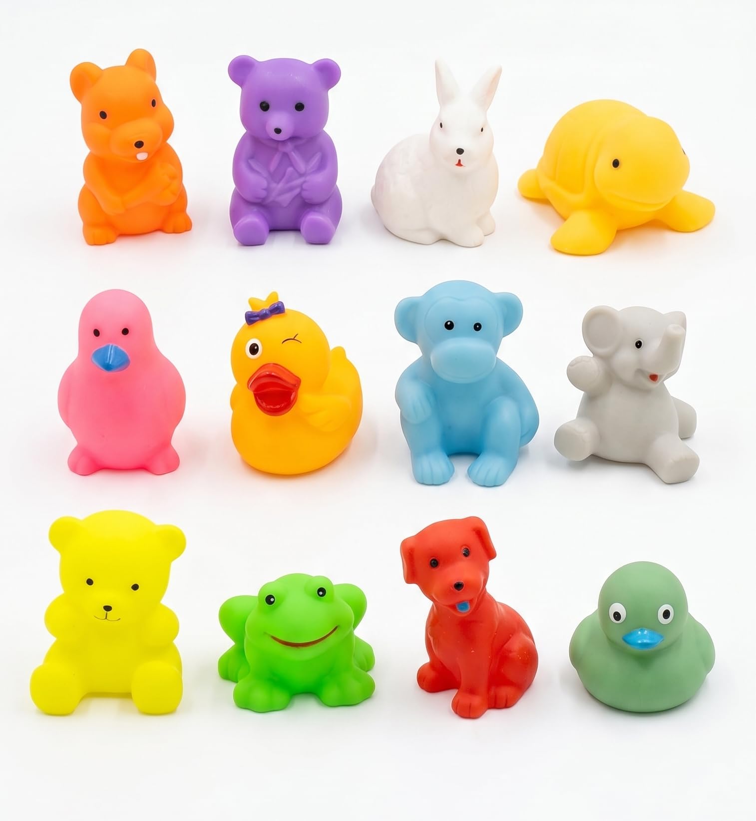 Rubber Colorful Floating Baby Toys Bath Aquatic Animals Chu Chu Toys for Newborn Babies, Kids, Assorted (12 PC CHU CHU)-image-14