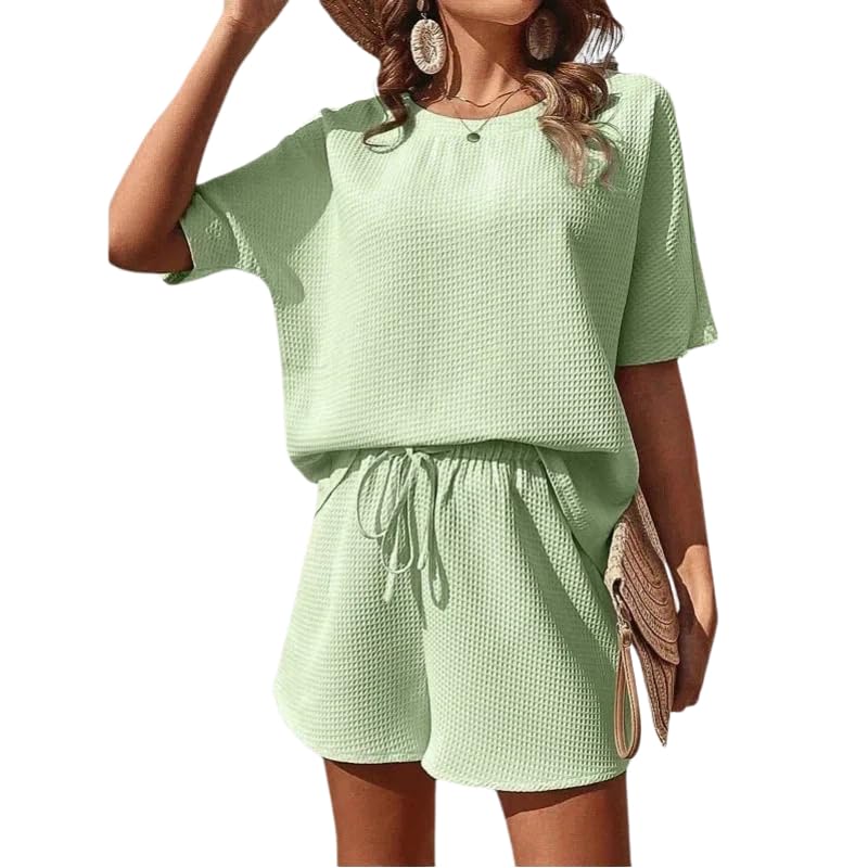 Conjunto de dos piezas para mujer con top de manga larga y pantalón holgado de pierna ancha