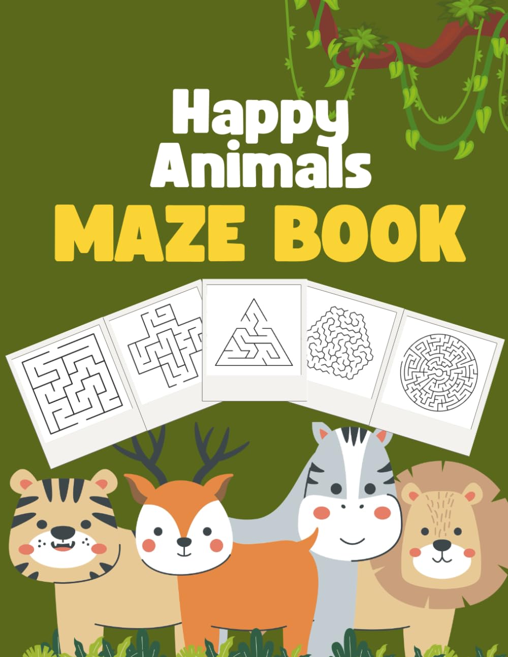 Happy Animals Maze Book: 100 Fun Animal Mazes to Color, Read, and Solve – Easy Puzzles with Animal Facts for Kids Ages 4–6