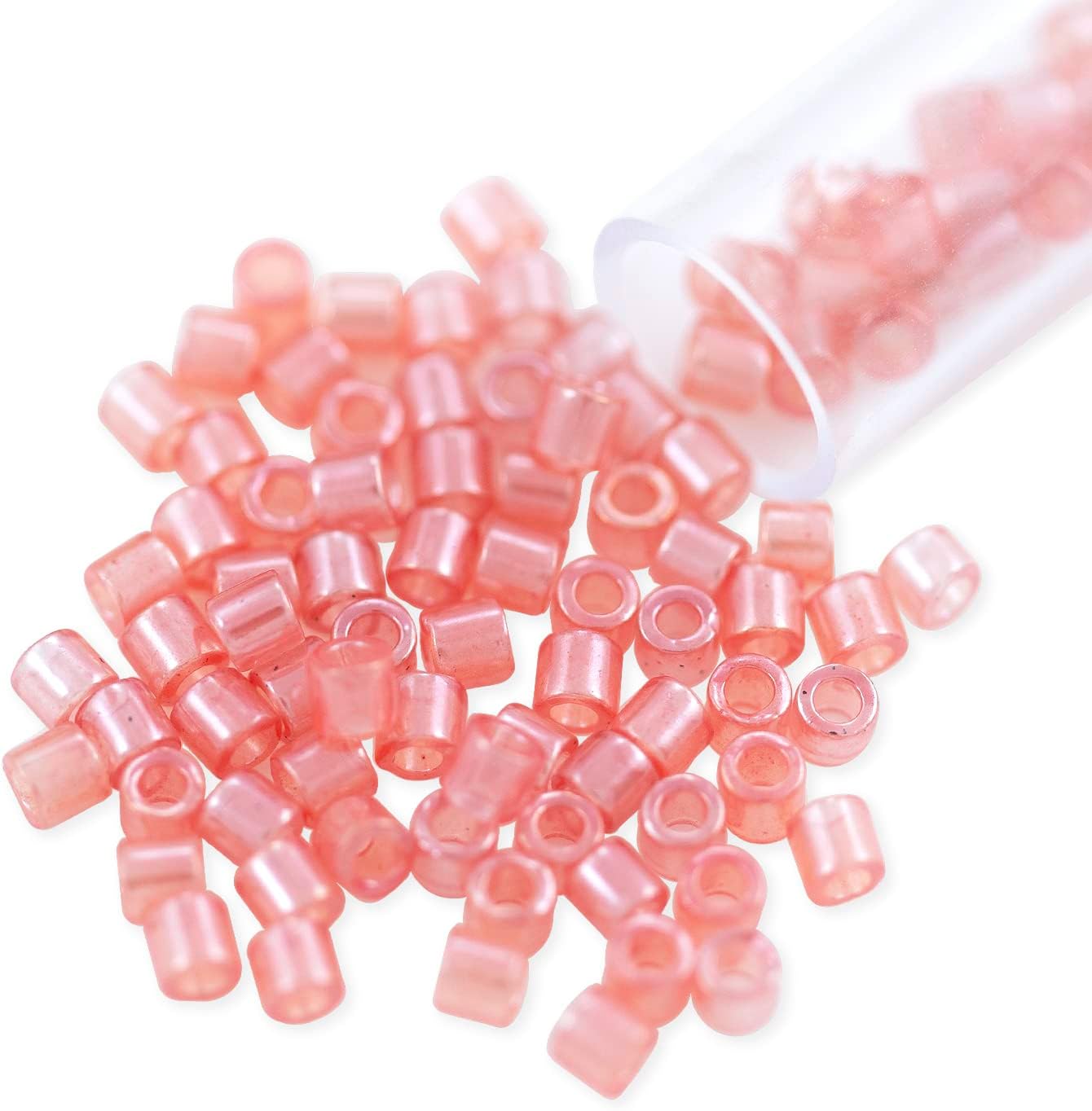 Miyuki Delica Seed Bead 8/0 Transparent Glazed Luster Pink (18 Grams)