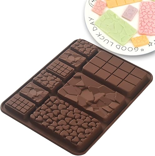 Miniatura 2 de Moldes de silicona para chocolate Break Apart, moldes de barra de chocolate, moldes caseros de proteínas y barras energéticas, 5 paquetes