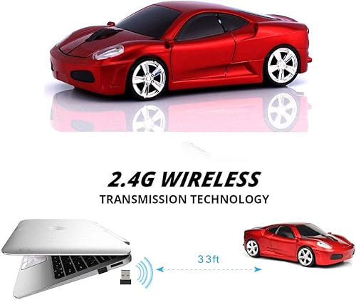 Miniatura 5 de Jinfili Dormir deporte coche en forma de ratón inalámbrico para computadora ratón ergonómico Gaming ratón óptico USB 2.4G mini receptor accesorios