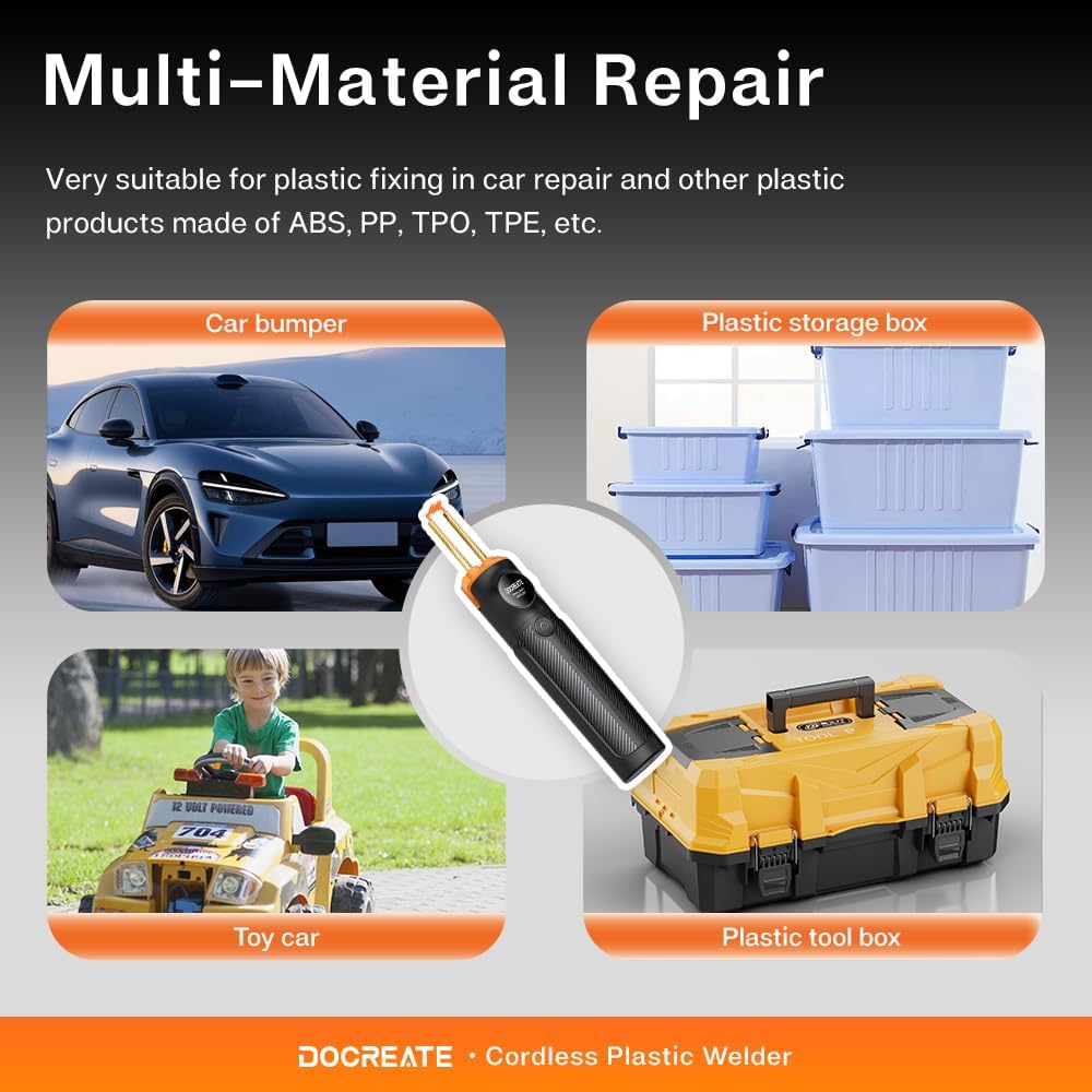 Cordless Plastic Welder Kit, 4000mAh Portable Welding Gun with 400 PCS Hot Staples for Bumper Repair and DIY Projects