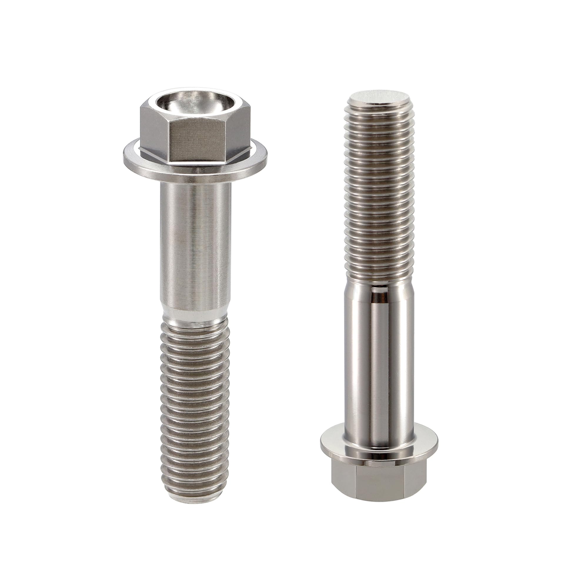 RISON-Titanium 2pcs Bulloni Flangiati Esagonali in Titanio M4 M6 M8 M10, Vite a Testa Esagonale con Flangia Vite di Fissaggio Bulloneria Viti a Brugola per Bici, Moto, Auto