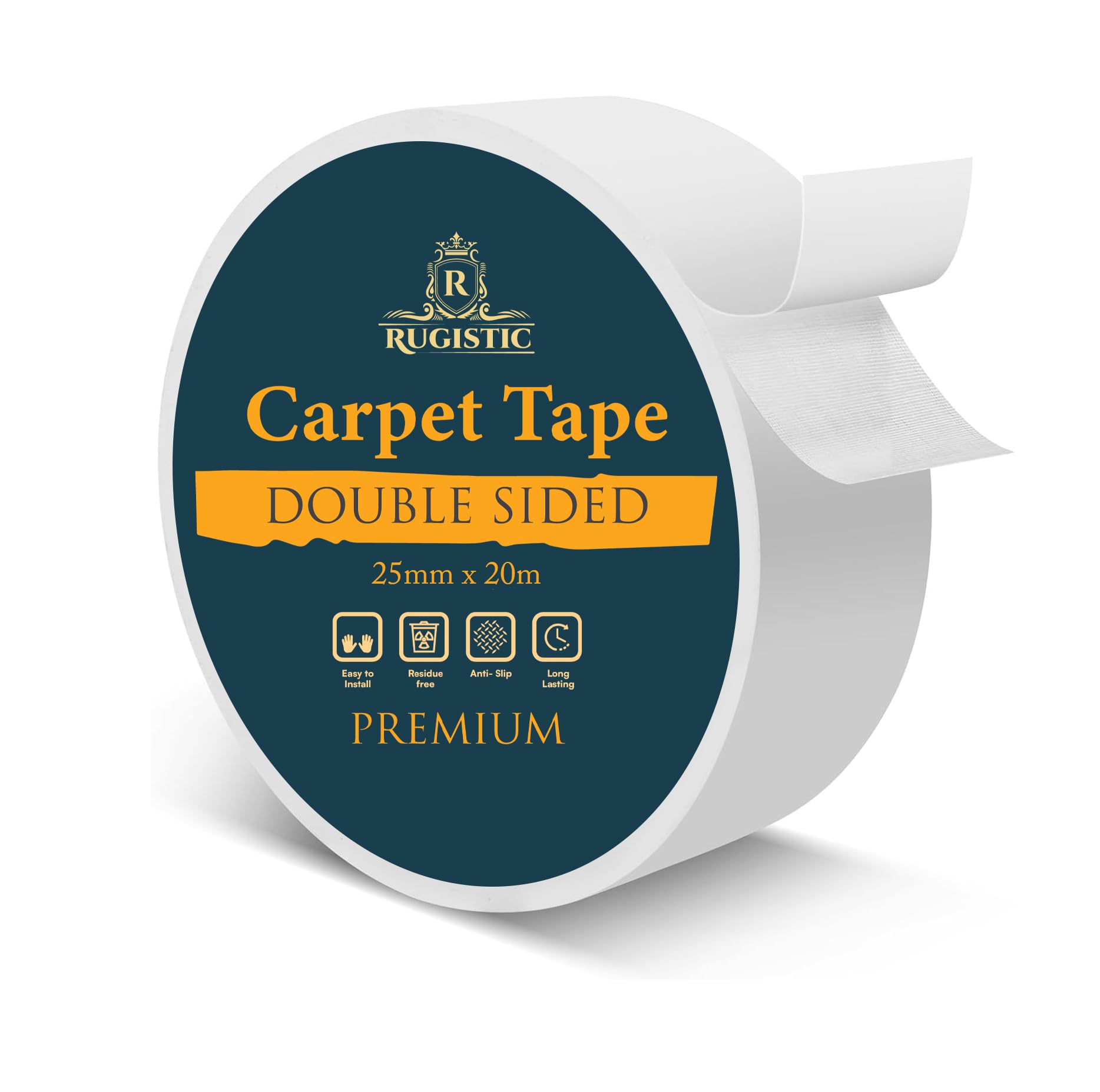 Carpet Tape Double Sided Heavy Duty Rug Tape - Adhesive Double Sided Tape for Multi Surfaces - Rug Gripper Tape for Wooden & Laminated Floors - Strong Rug Tape for Carpet