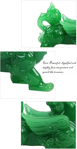 Miniatura 3 de Feng Shui Green Pi Yao/Pi Xiu - Estatua de porsperidad de riqueza + protección de prosperidad gratis juego de 5 monedas antiguas de la suerte en