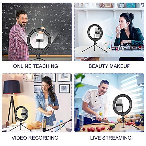 Ringlicht mit Stativ Handy, Dimmbare Ringleuchte für Live-Streaming/Zoom-Meetings/YouTube-Video/Volg/tiktok, kompatibel… – Bild 8