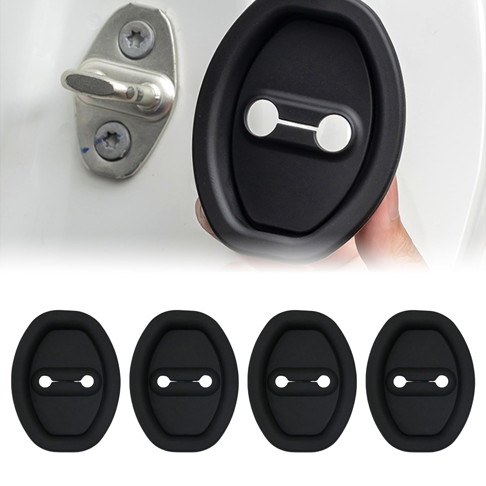 Amortisseur De Bruit Pour Serrure De Porte De Voiture - 4 Pièces En Caoutchouc - Réduction Des Vibrations Et Du Claquement