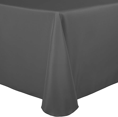 ULTIMATE TEXTILE Mantel ovalado de lino de poliéster de 52 x 70 pulgadas, color gris carbón