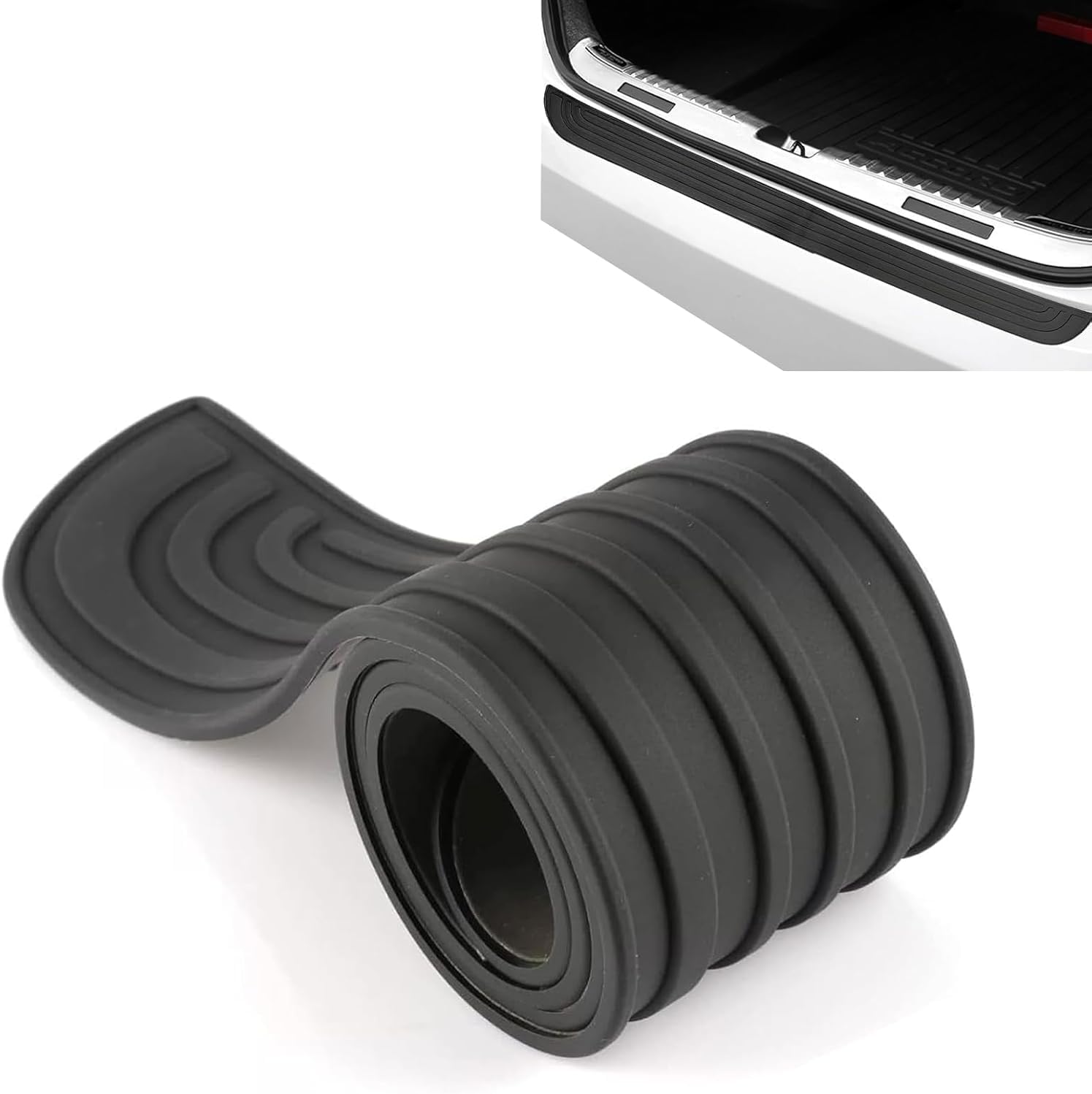 Car Rear Bumper Protector for 2022-2026 Tucson, Anti-Scratch Rubber Rear Bumper Guard, Non-Slip Trunk Sill Protector,7 * 90