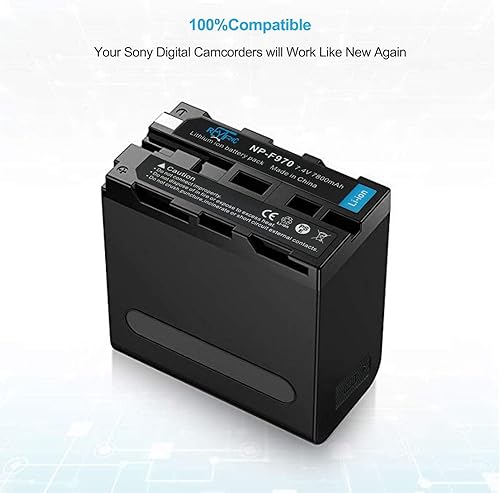 Miniatura 7 de REYTRIC Paquete de 2 baterías NP-F970 para Sony NP-F970 NP-F960 NP-F950 NP-F930 NP-F770 NP-F750 NP-F570 NP-F550 y Sony CCD-SC55, TR516, TR716,