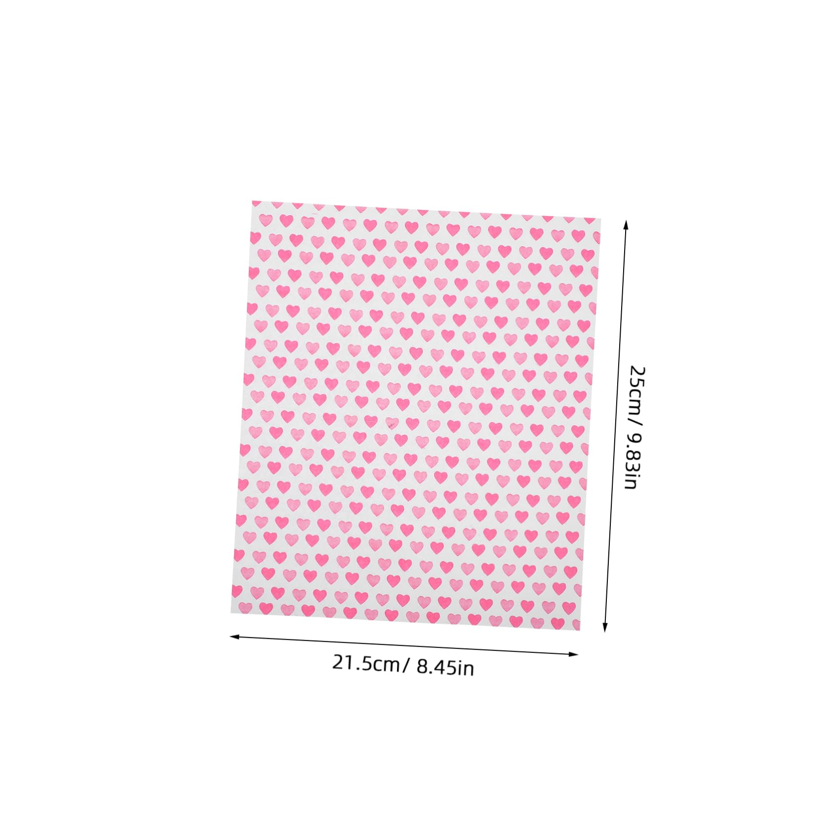 KOMBIUDA 50Pcs Heart Baking Paper Sheets Greaseproof Food Wrapping Paper Oil Absorbing Pastry Sheets for Cakes for Home and Commercial Use Charming Heart Pattern