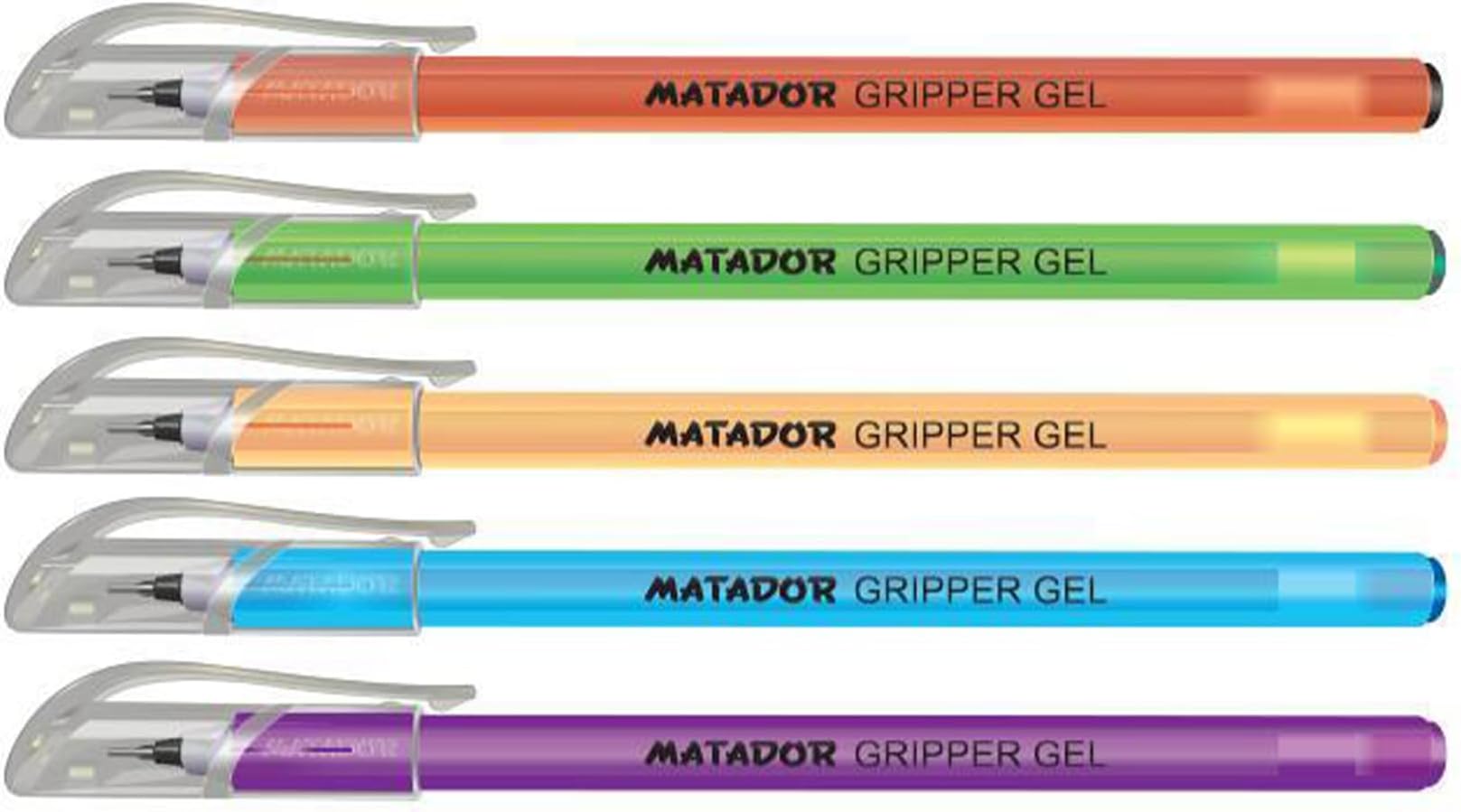 Matador Gripper Gel Pen | Oil Based Gel Ink |Comfort Grips for Adult Kids | Medium 0.6 mm Retractable NS Tips with TC Ball Gripper Gel Pen | Pack of 12 (black) (Black)