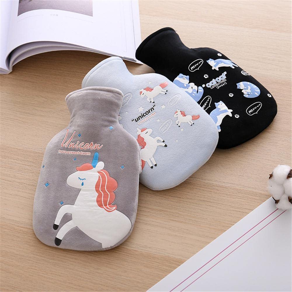 Borsa per acqua calda con copertura Animale Cartoon 350 ml Borsa per acqua calda in gomma per alleviare il dolore mani piedi più caldo regalo per donne ragazze - Mix - 4 pezzi