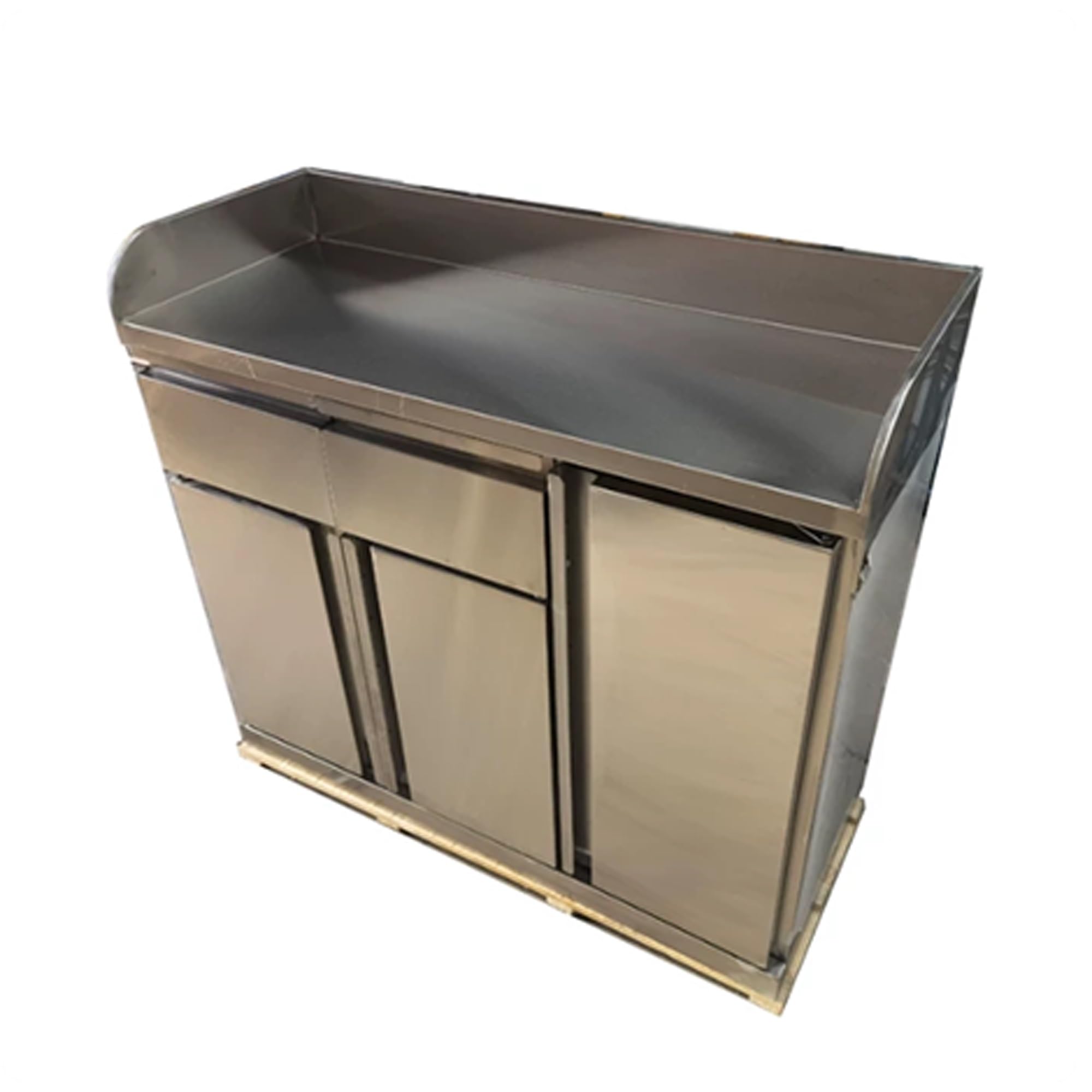Kiboncy A Stainless Steel Prep Table With Storage Cabinet, Commercial Workstation Buffet Sideboard, Kitchen Storage Cabinet For Restaurant Catering Packing & Bar Drink Storage(A)