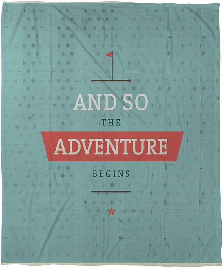 Manual Woodworkers & Weavers Coral Fleece Throw Blanket, 50 by 60-Inch, The Adventure Begins