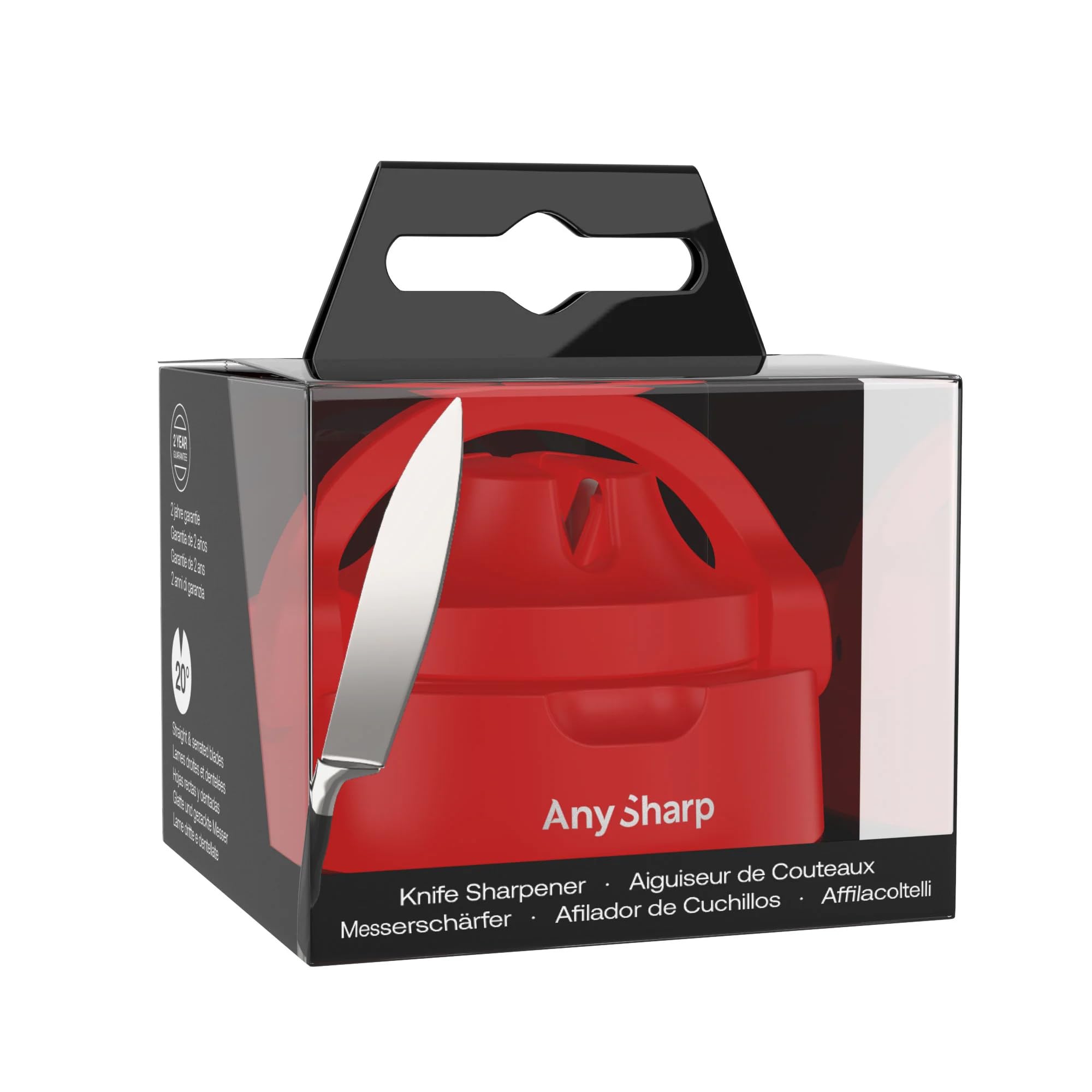 AnySharp Knife Sharpener, Hands-Free Safety, PowerGrip Suction, Safely Sharpens All Kitchen Knives, Ideal for Hardened Steel & Serrated, World's Best, Compact, One Size, Silver — view 82
