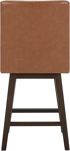 Miniatura 9 de CHITA Taburete de bar giratorio de altura de mostrador, taburete de bar tapizado, altura del asiento de 26.8 pulgadas de alto, piel sintética en
