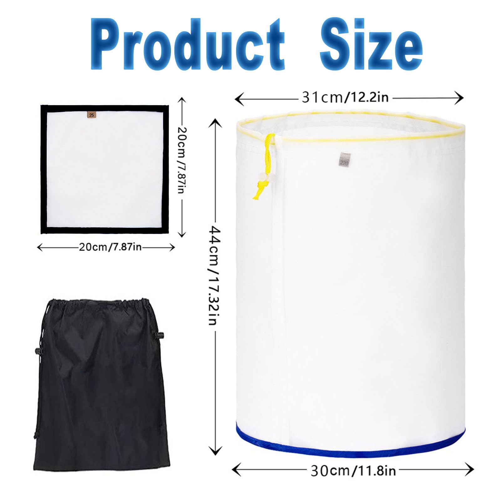 5 Bolsas De Malla De Burbujas, Juego De Bolsas De Extracción De Aceite Esencial, Bolsa De Extracción De Filtro De Hierbas De 5 Galones 25/73/120/160/220- Bolsa Para Cerveza Fruta Verdura Vino