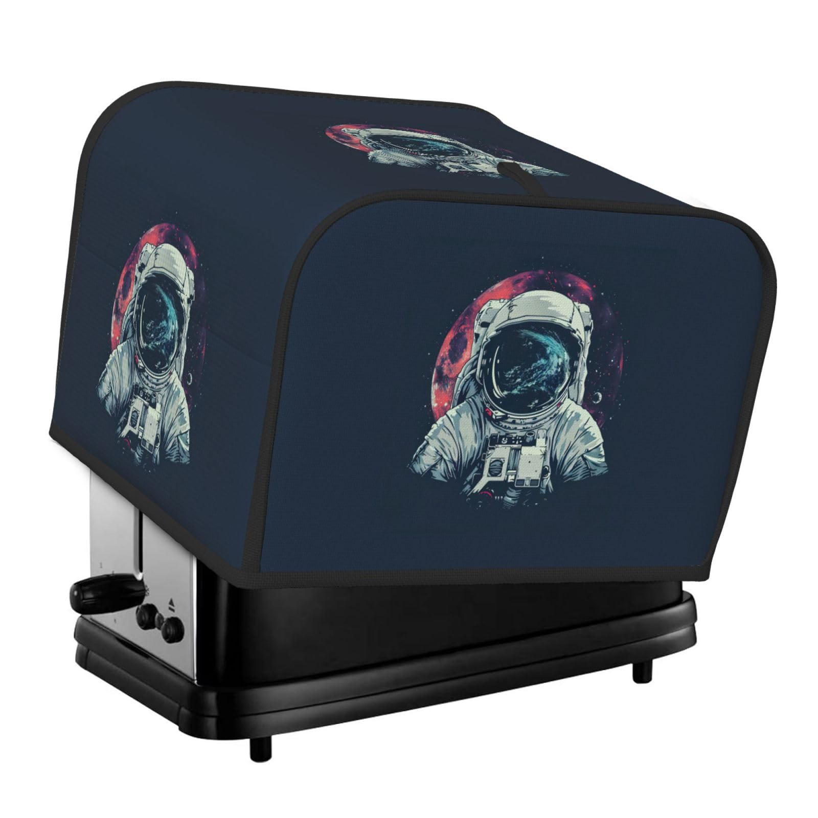 Lunar Astronaut Print 4-Slice Toaster Cover Dustproof Waterproof Kitchen Appliance Protector For Bread