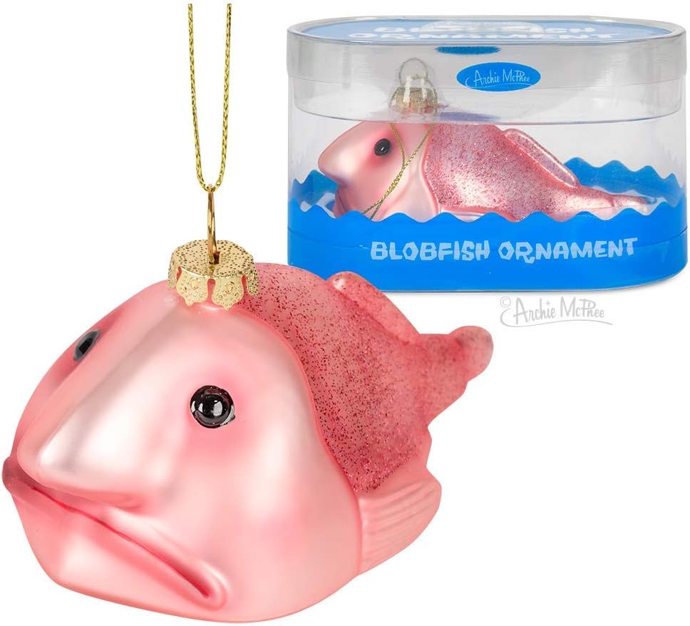 Accoutrements Archie McPhee Blobfish Blown Glass Christmas Ornament!