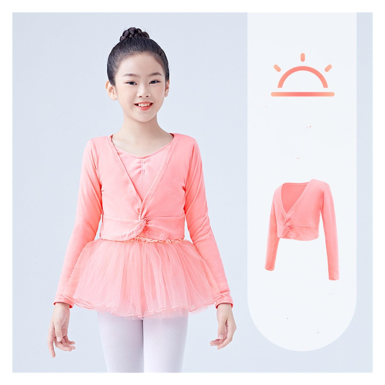 Top Scaldacuore Yoga E Danza – Maniche Lunghe, Laccetti Frontali, In Nylon E Spandex, Per Donna E Bambina