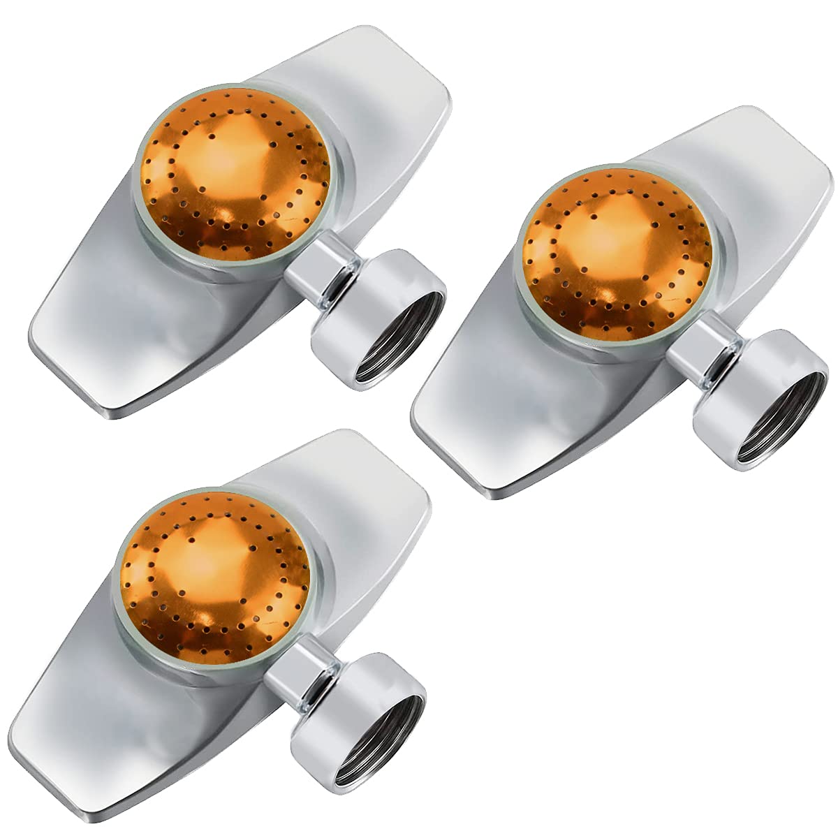 Beautytang Metal Spot Sprinkler,360Degree Square Circle Pattern Aluminum Alloy Garden Sprinklers for Small to Medium Area Yard Lawn Watering, Water Flow Up to 30 Feet Coverage,Yellow