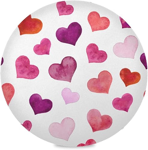 Miniatura 2 de Juego de 6 manteles individuales redondos para el día de San Valentín, para mesa de cocina, manteles individuales lavables para mesa de cocina