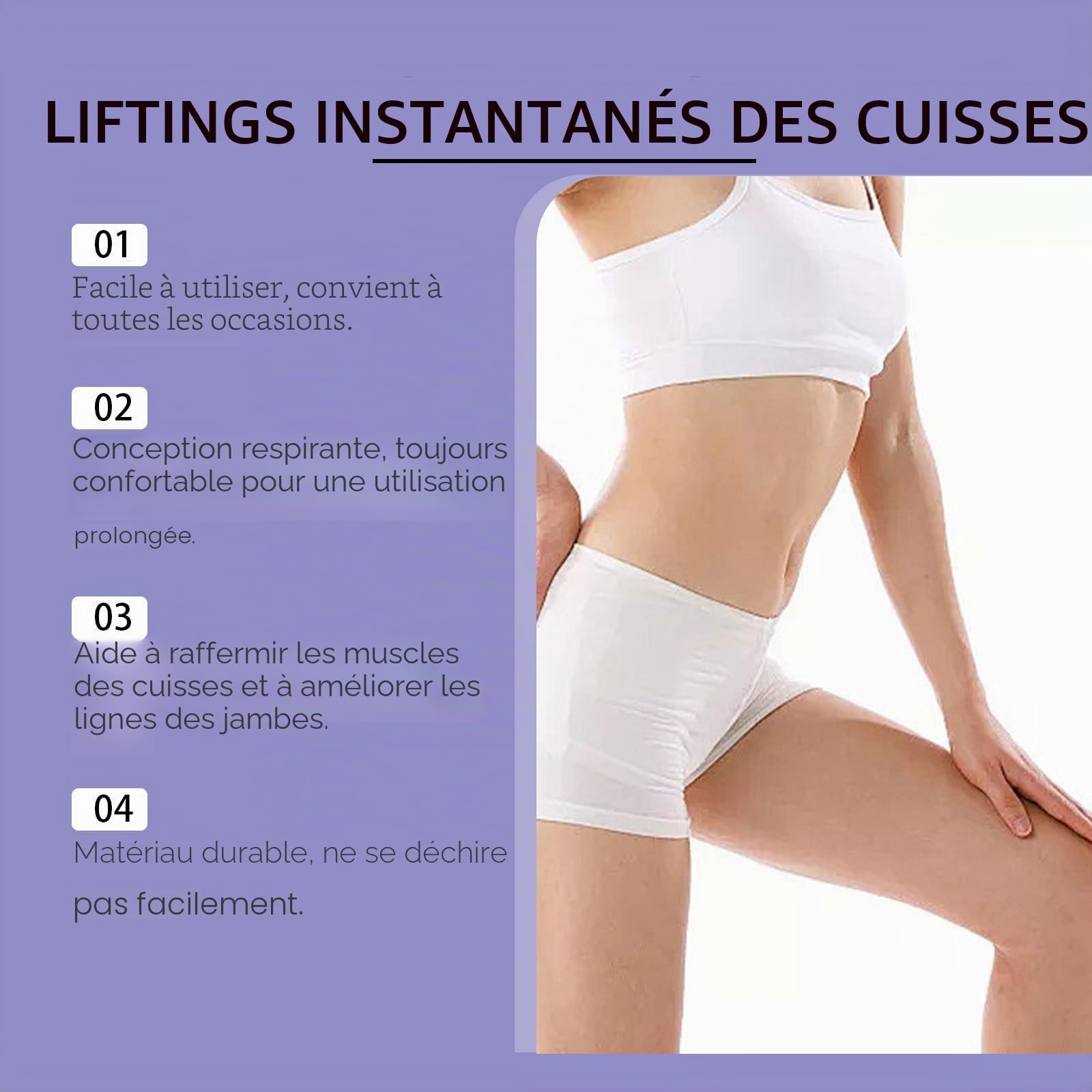 Invisible Thigh Lift Tape,Patch de Serrage de la Cuisse,Bande de Levage des Cuisses,Patch pour le Corps Raffermissant et Modelant,Ruban Adhésif pour Peau Affaissée (20 Pièces)