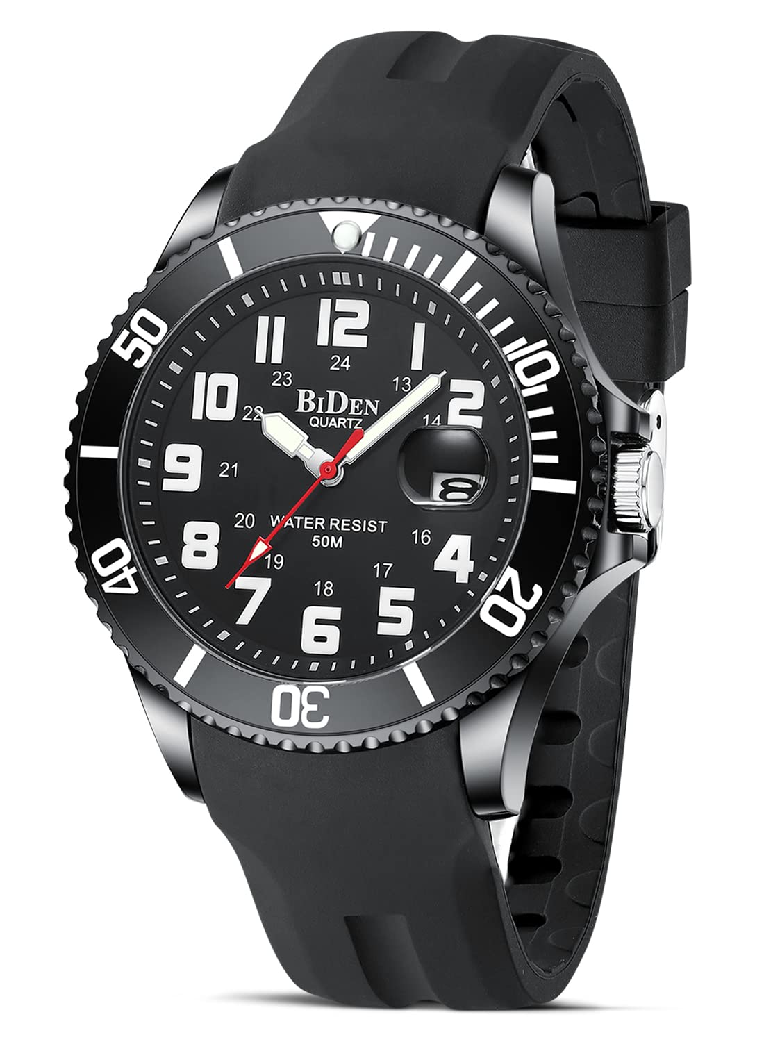 HANPOSH Reloj Hombre Reloj de Cuarzo analógico para Hombre 50M Relojes de Pulsera para Hombre a Prueba de Agua Relojes geniales con Fecha Reloj de diseñador de Moda de Negocios Relojes