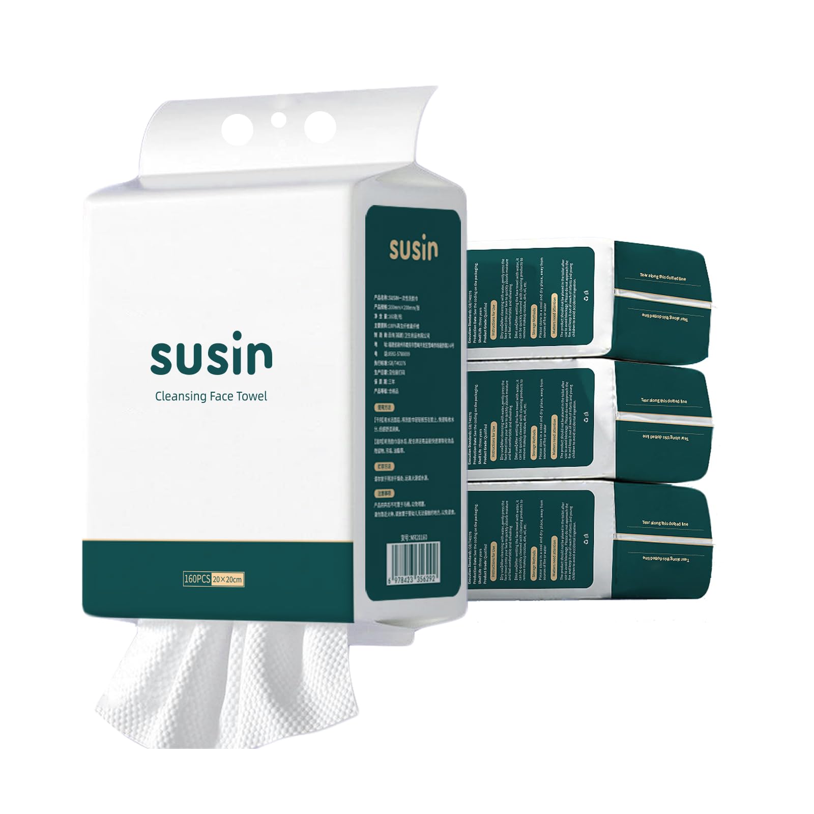 Hanging Disposable Face Towels 4 Packs 640 Count - Wall Mount Design for Easy Dispensing Extra Soft Absorbent