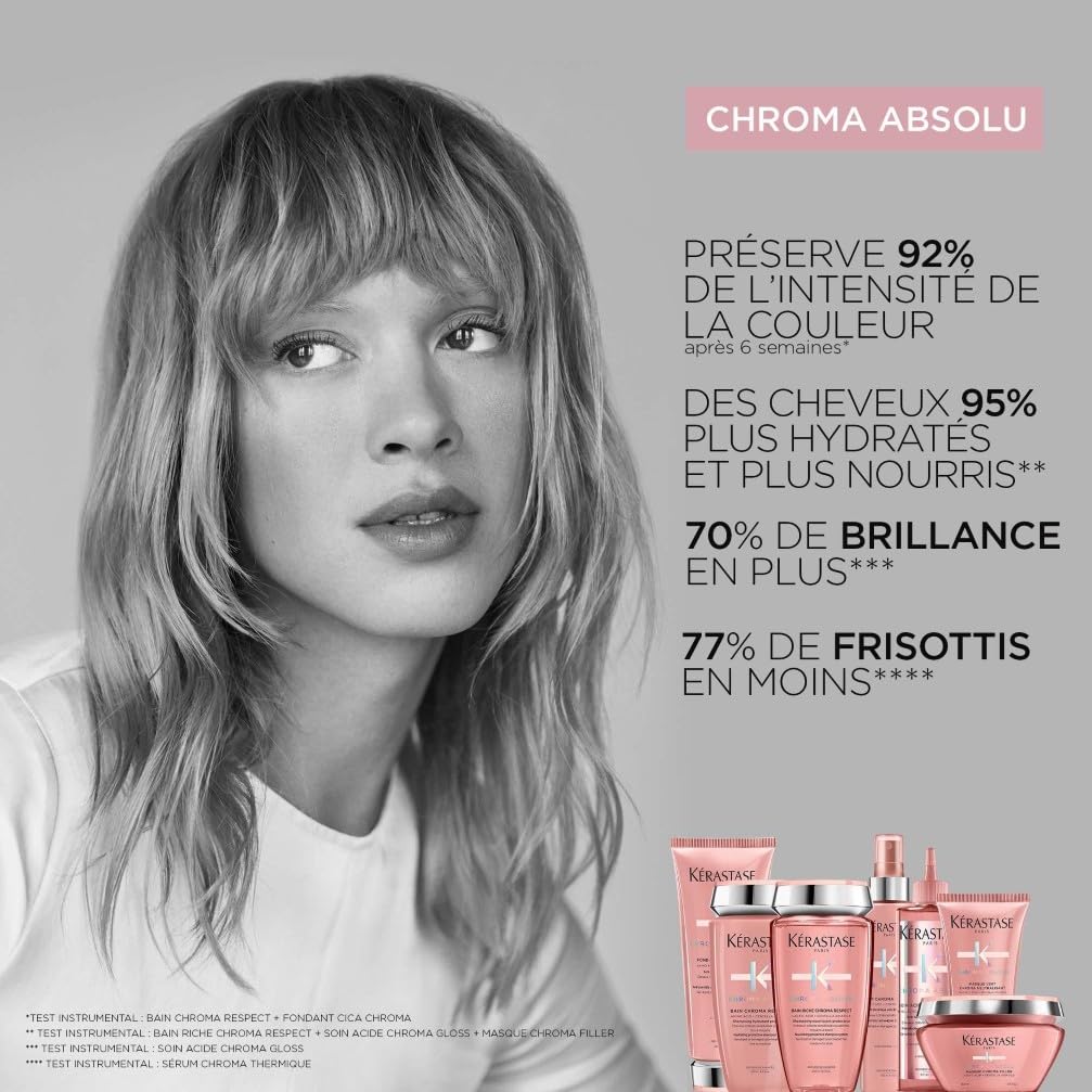 Kérastase, Chroma Absolu, Shampoing Nourrissant & Protecteur, Pour Cheveux Colorés Sensibilisés ou Abîmés Moyens à Épais, Bain Riche Chroma Respect, 500 ml