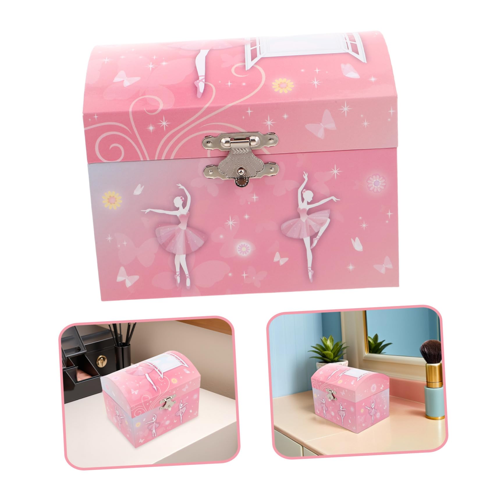 MAGICLULU Caja de Música de Ballet Joyera para Niñas Organizador de Joyas Musical con Bailarina Espejo Obsequio de Cumpleaños Infantil