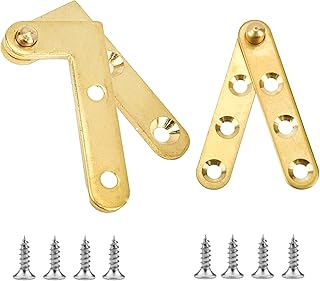 Rotatable Door Pivot Hinges Door Fitting Brass Drawer Window Door Fittings (Including 2set L-Shaped and 2set Straight Hinges).
