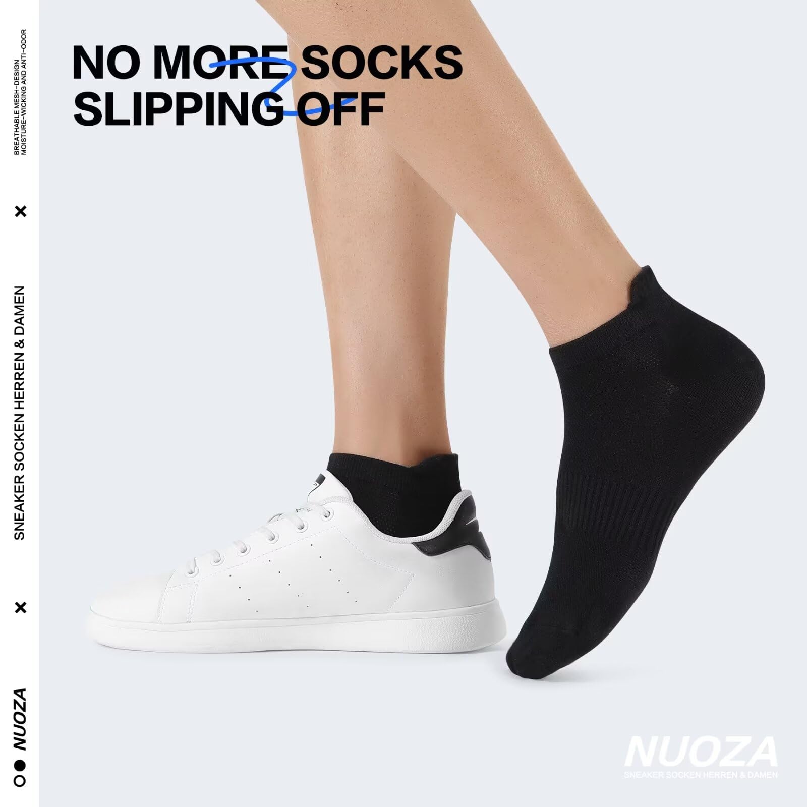 NUOZA 10 Paia Calzini Corti Uomo Donna Traspirante Cotone Running Sportivi Estivi Ciclismo Trekking Calze Tennis Invisibili Fantasmini