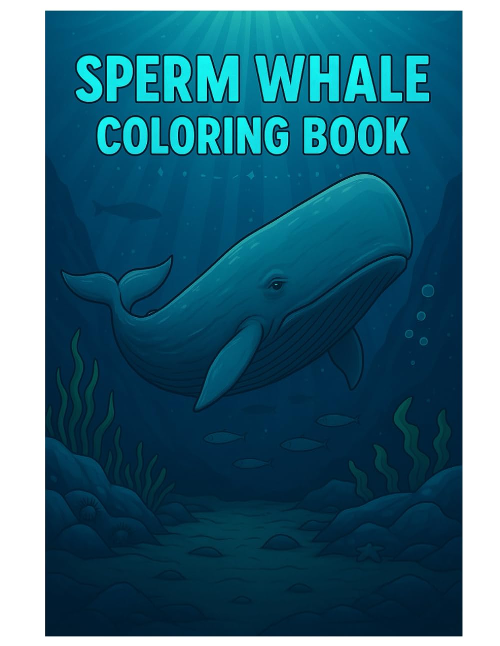 Sperm Whale Coloring Book: Majestic Deep-Sea Giant Illustrations for Kids and Adults: 50 Stunning Sperm Whale Coloring Pages Featuring Ocean Life, Marine Depths, and Underwater Serenity