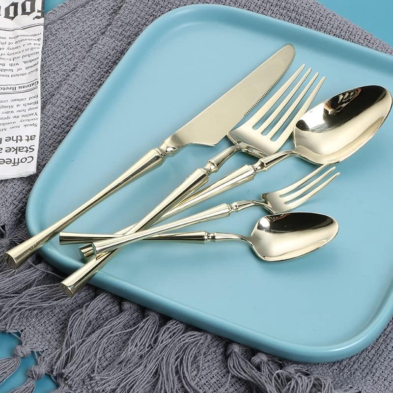 Geschirr, Besteck, Edelstahl, Besteck, Löffel und Gabel, Set, Reisebesteck, Set aus goldenem Besteck, 30-teiliges Tafelservice (schwarz)
